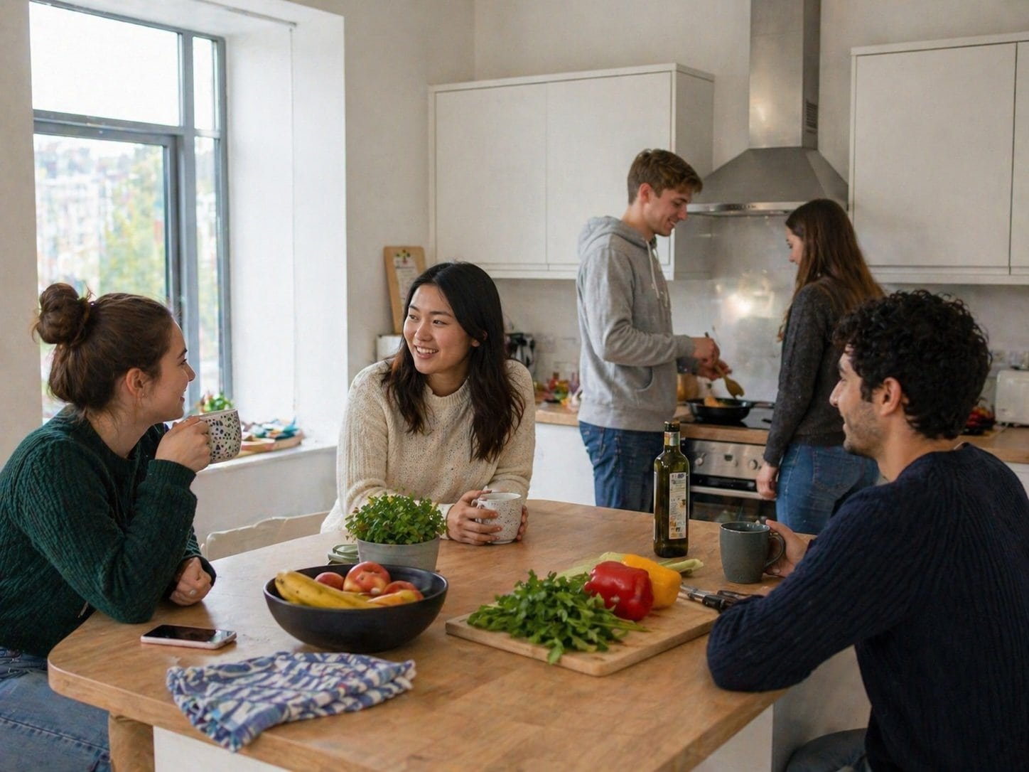 Cocina compartida en una residencia de estudiantes durante el año de FP en Irlanda
