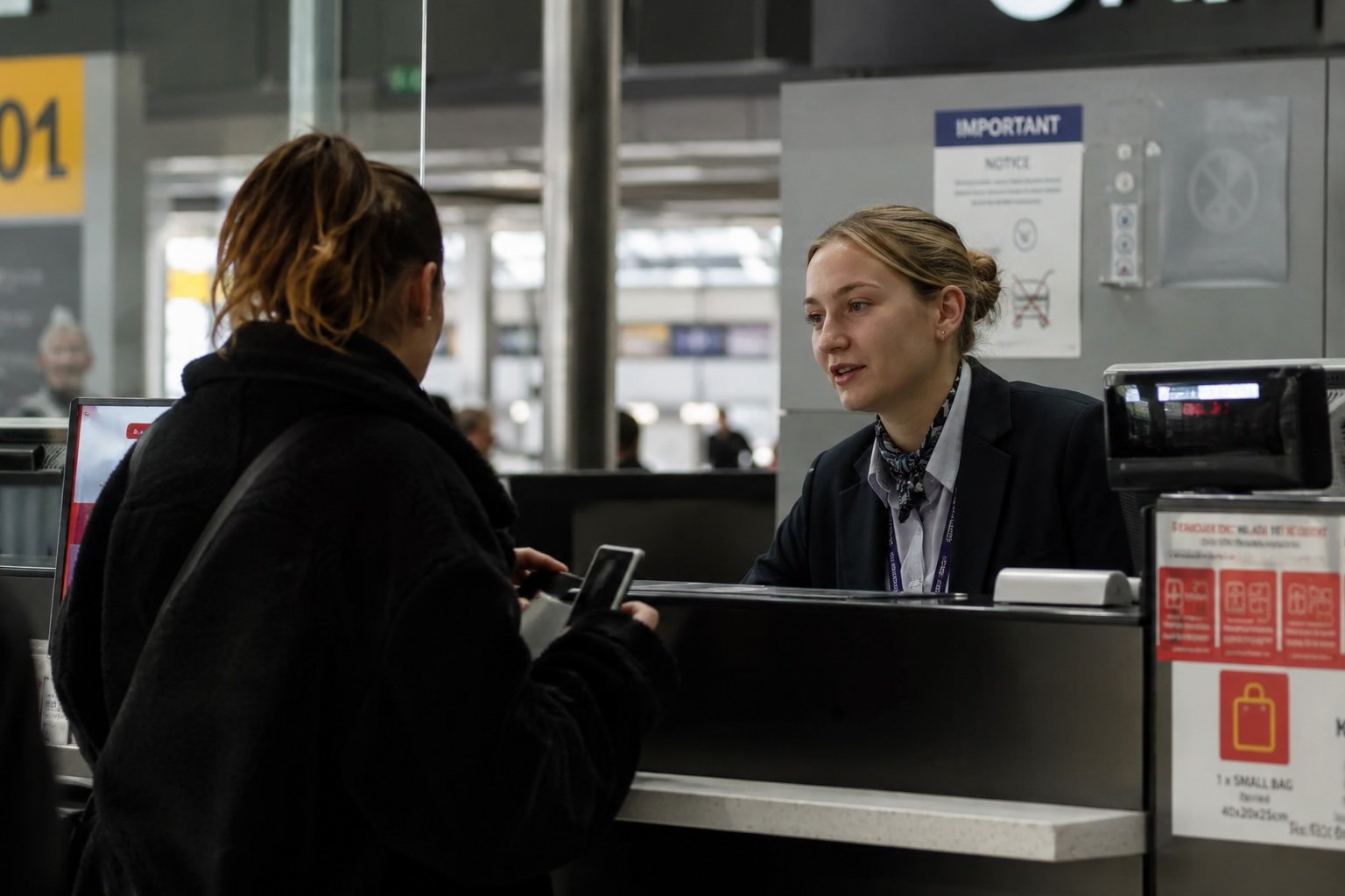 Atención al pasajero en aeropuerto internacional